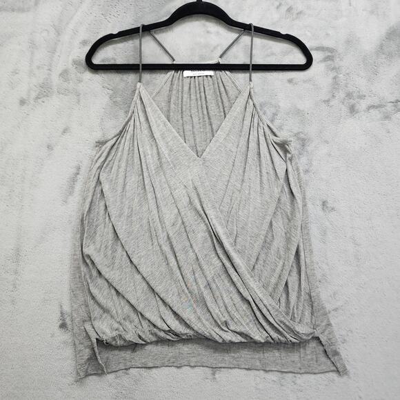 Bailey 44 Top Womens M Gray Aviary Surplice Strappy Tank Top Stretch Rayon - Picture 1 of 8